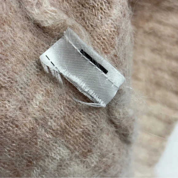 ZARA WOOL AND ALPACA BLEND KNIT SWEATER WITH LAYERED PRINT S Cream - Picture 8 of 10